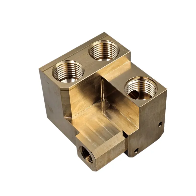 HHC-1295 Brass CNC Threaded Valve Manifold Block - 翻译中...